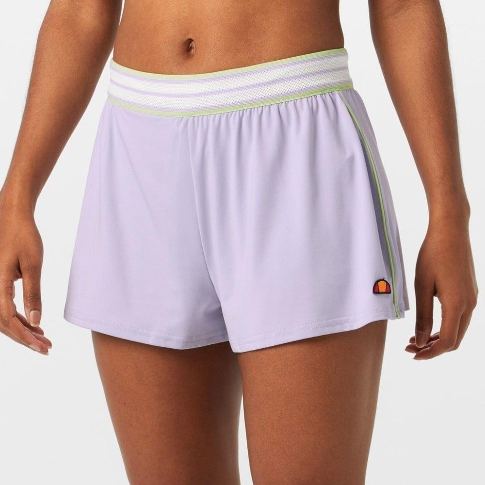 NWOT Ellesse Coburg Womens Athletic Shorts Lavender Purple Lime Green SM Tennis